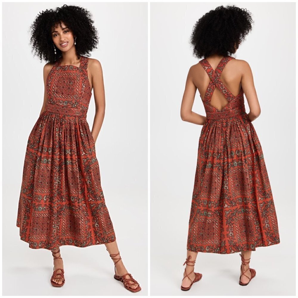 Ulla Johnson Kerani Dress Poplin Cotton ~ Clementine Floral Print 12 Nwt — image 4 of 8